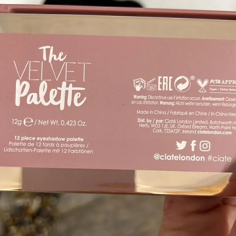 Ciate The Velvet Eyeshadow Pallette- brand new in box- beautiful colors